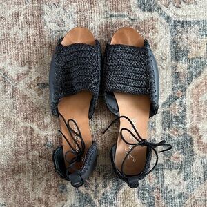 Free People Black Woven Sandals